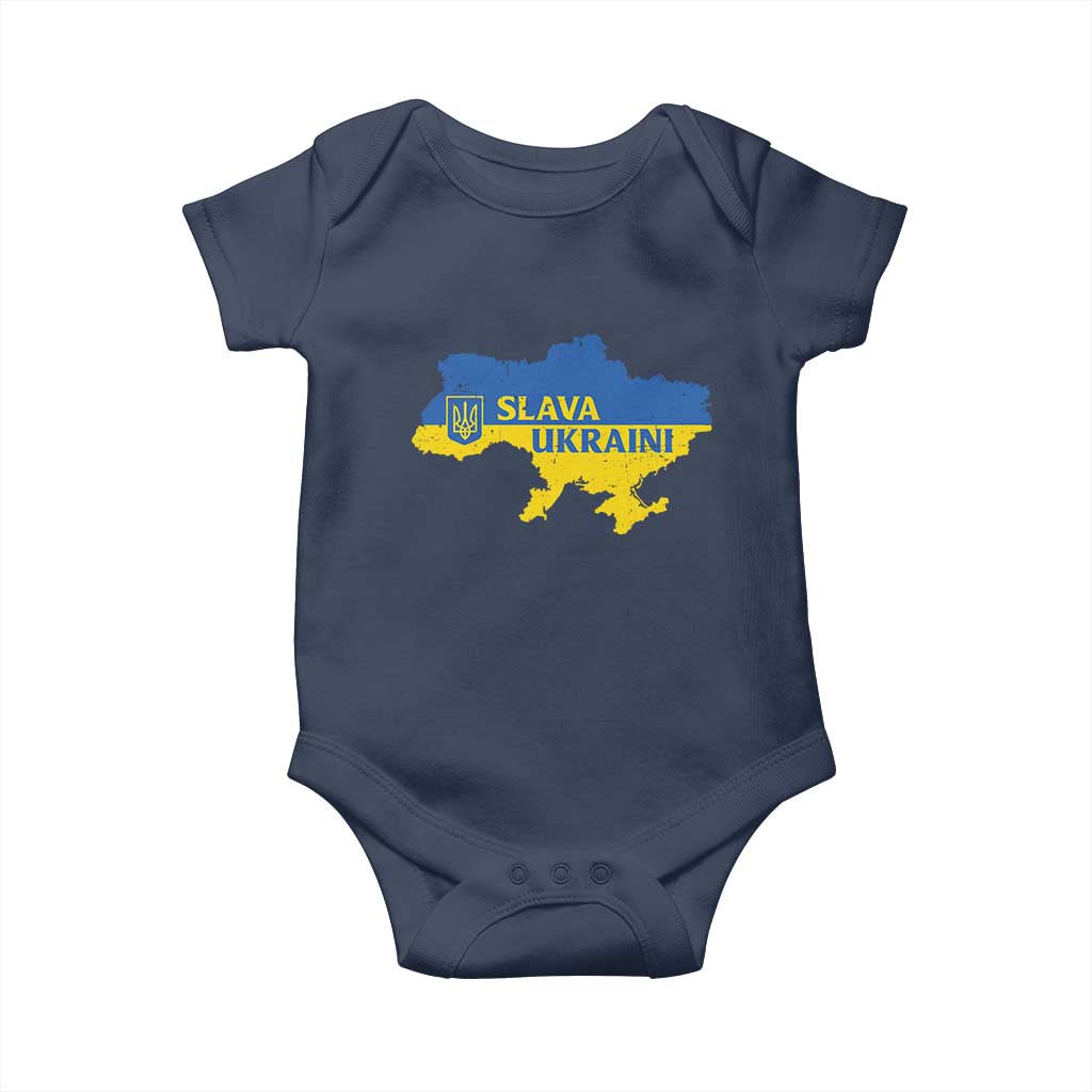 Slava Ukraini Baby Onesie Ukrainian Ukraine Flag Pride