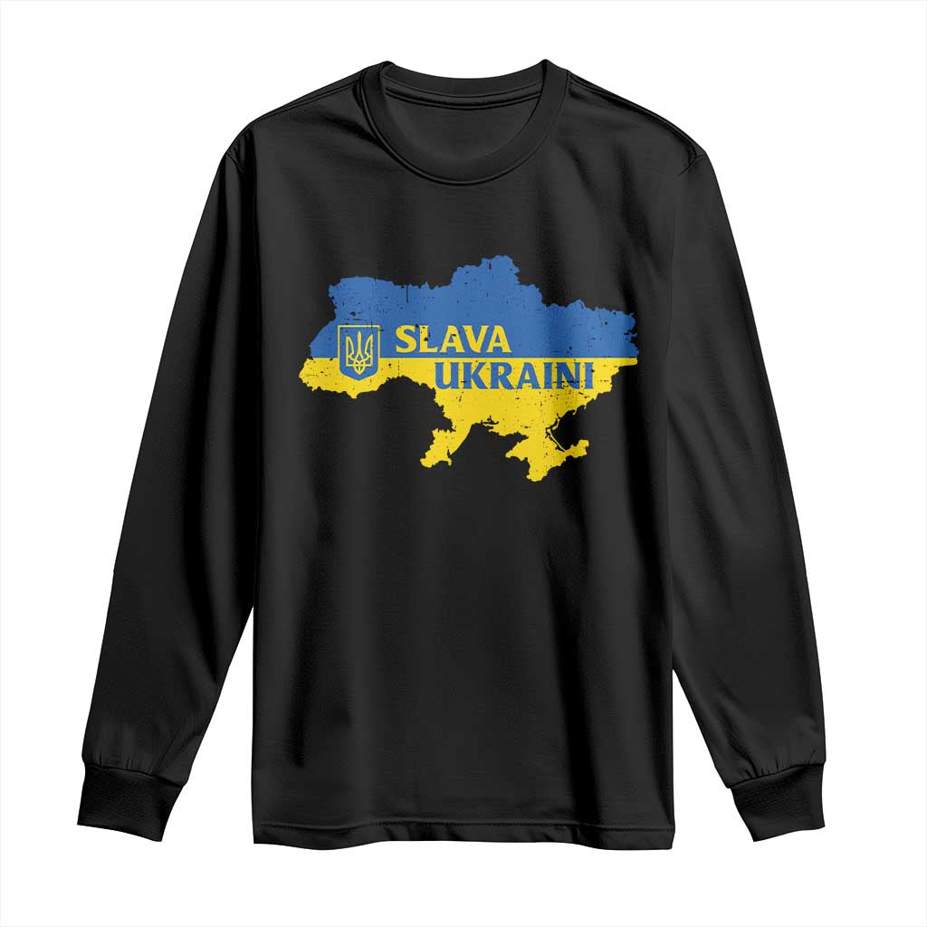 Slava Ukraini Long Sleeve Shirt Ukrainian Ukraine Flag Pride