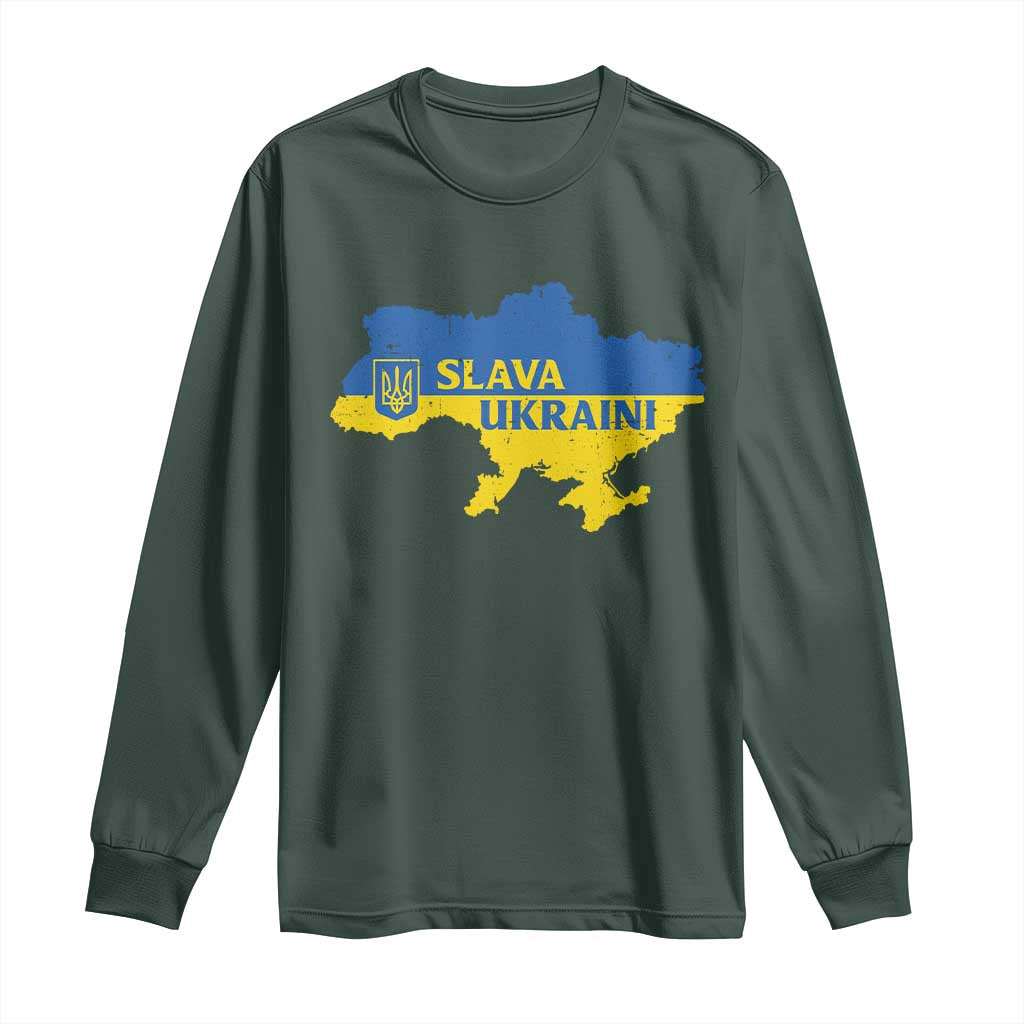 Slava Ukraini Long Sleeve Shirt Ukrainian Ukraine Flag Pride