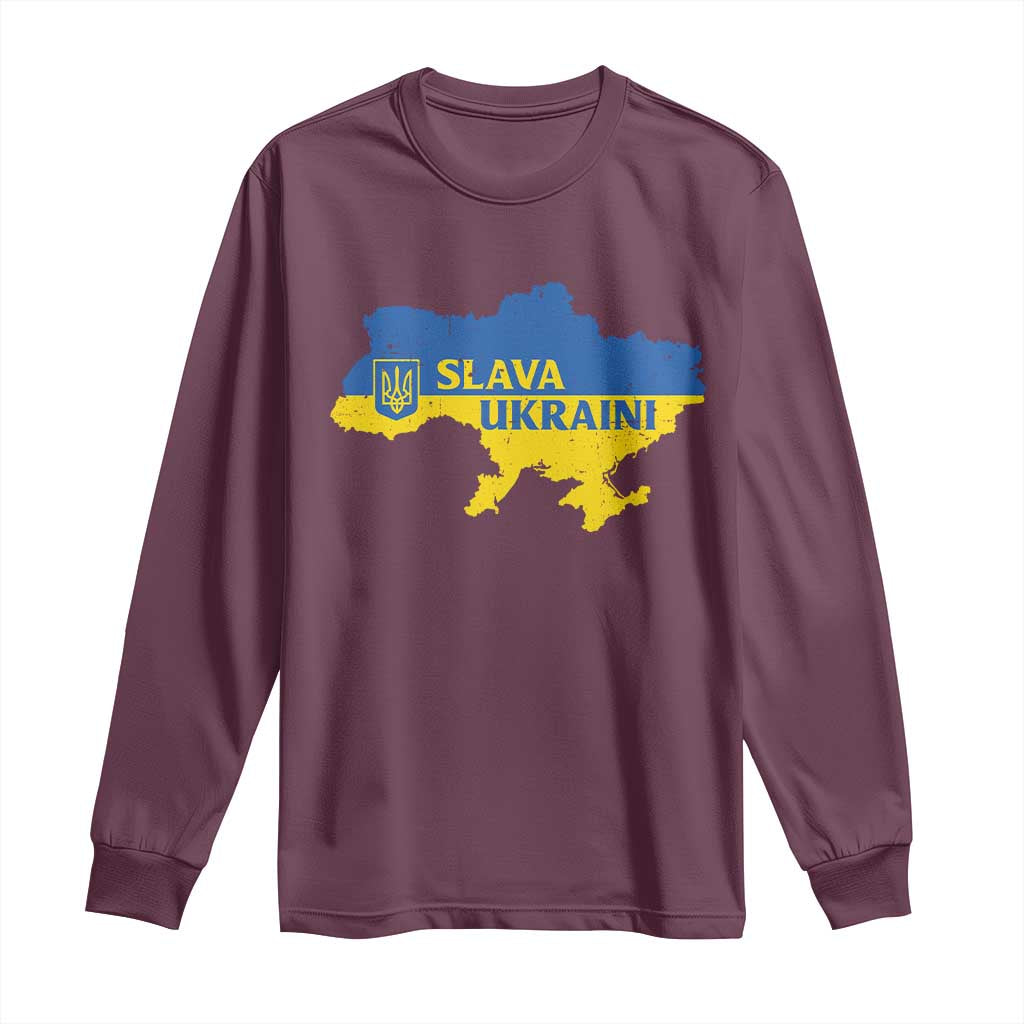 Slava Ukraini Long Sleeve Shirt Ukrainian Ukraine Flag Pride