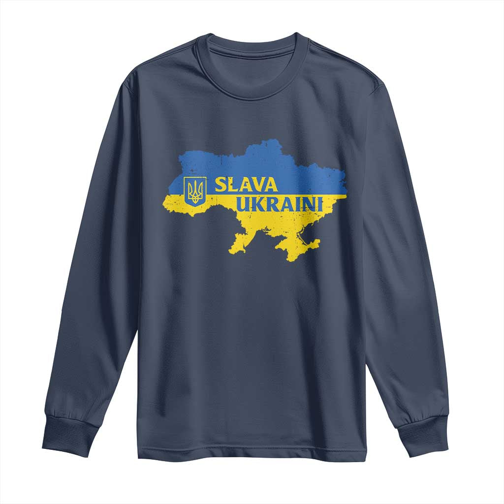 Slava Ukraini Long Sleeve Shirt Ukrainian Ukraine Flag Pride