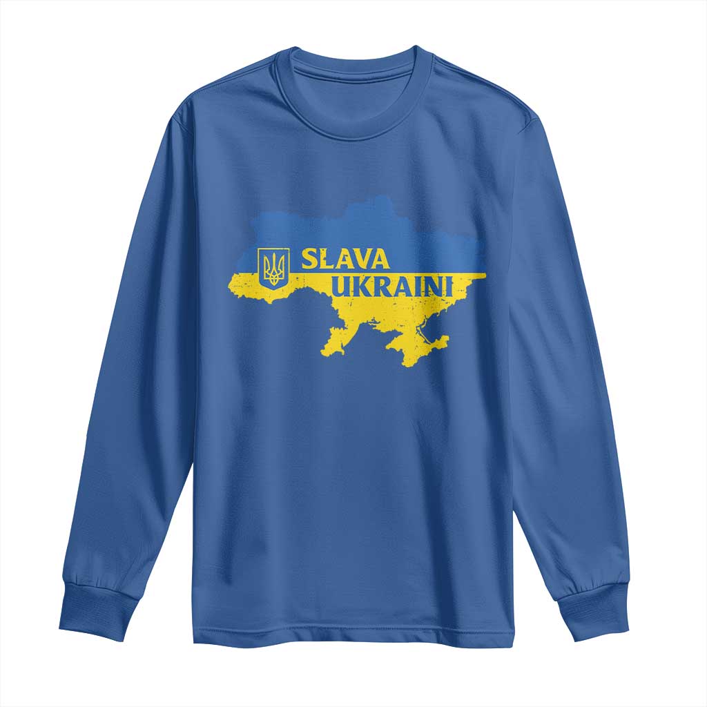 Slava Ukraini Long Sleeve Shirt Ukrainian Ukraine Flag Pride