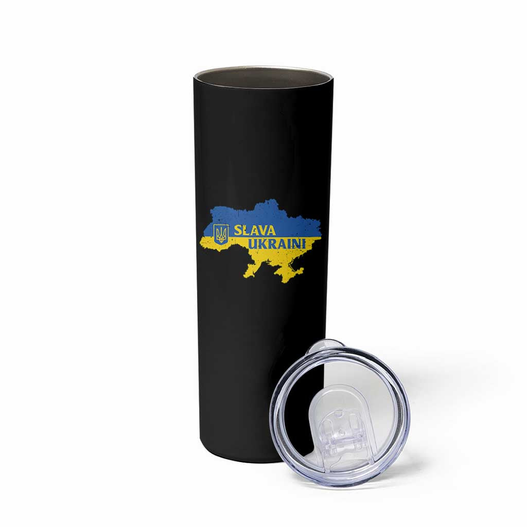 Slava Ukraini Skinny Tumbler Ukrainian Ukraine Flag Pride