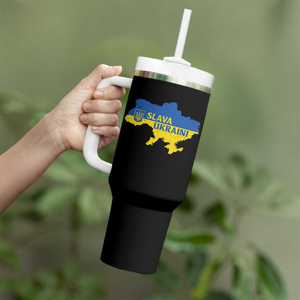 Slava Ukraini Tumbler With Handle Ukrainian Ukraine Flag Pride