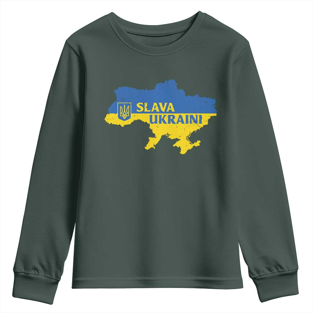 Slava Ukraini Youth Sweatshirt Ukrainian Ukraine Flag Pride