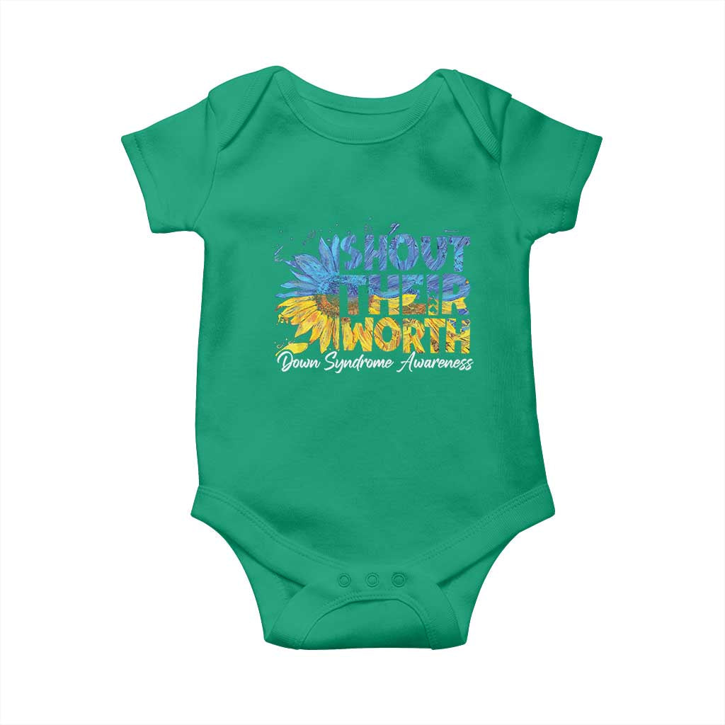 Down Syndrome Awareness Sunflower Baby Onesie Shout Their Worth