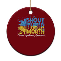 Down Syndrome Awareness Sunflower Ceramic Ornament Shout Their Worth