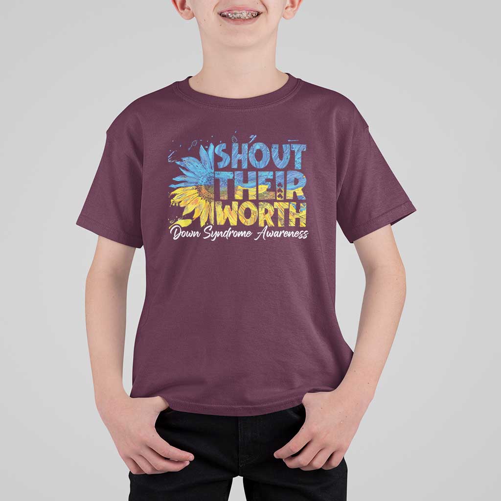 Down Syndrome Awareness Sunflower T Shirt For Kid Shout Their Worth