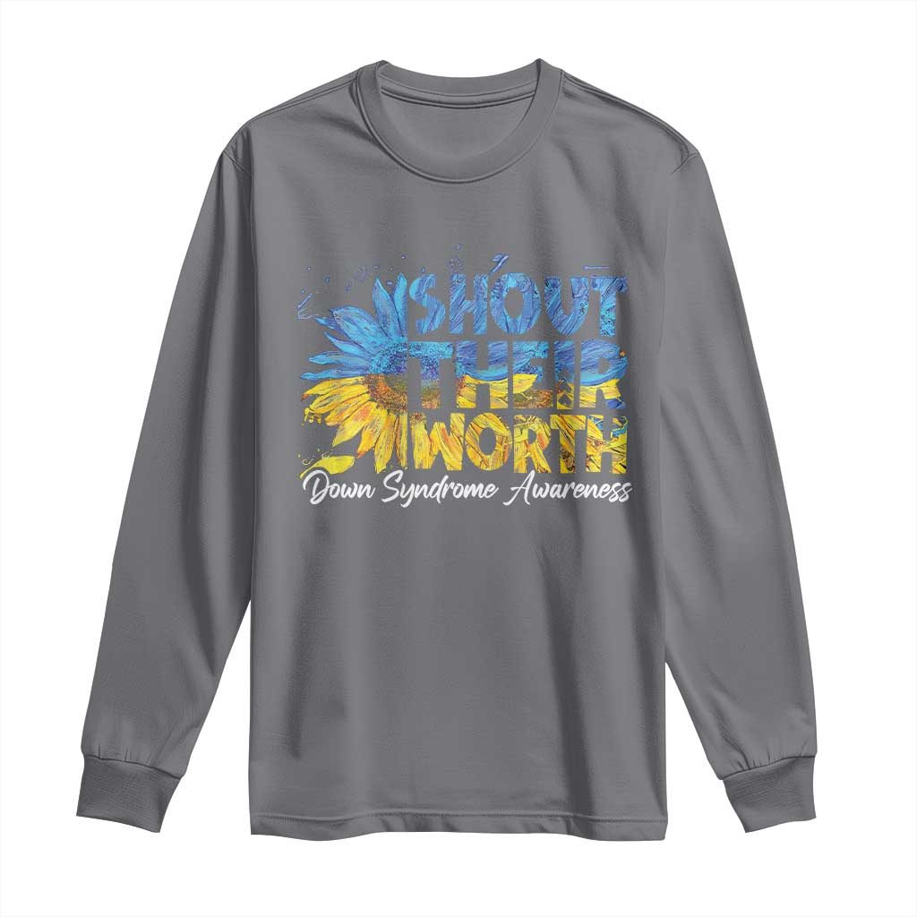 Down Syndrome Awareness Sunflower Long Sleeve Shirt Shout Their Worth