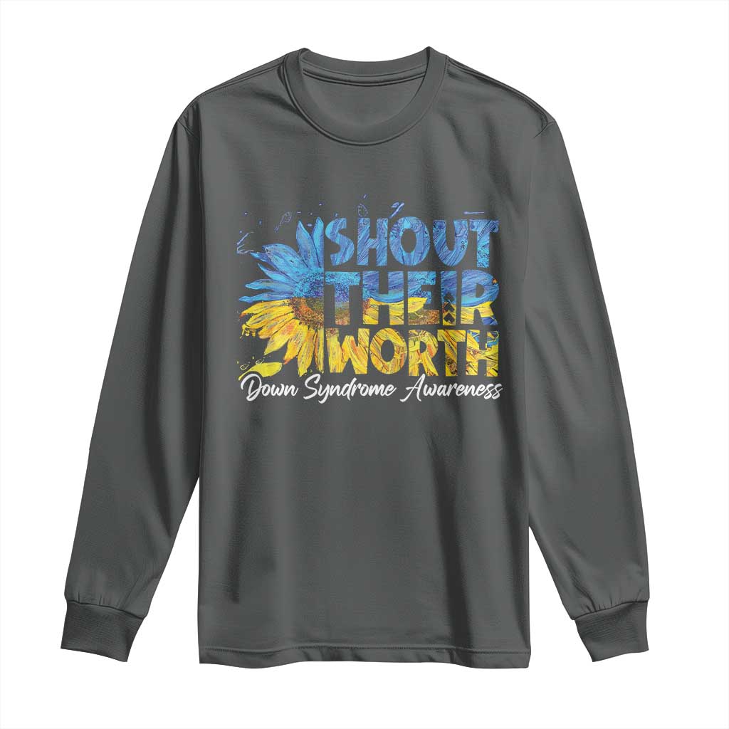 Down Syndrome Awareness Sunflower Long Sleeve Shirt Shout Their Worth