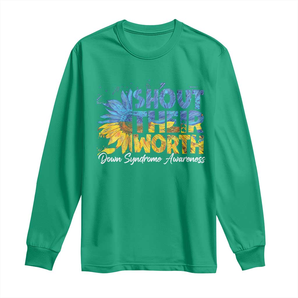 Down Syndrome Awareness Sunflower Long Sleeve Shirt Shout Their Worth