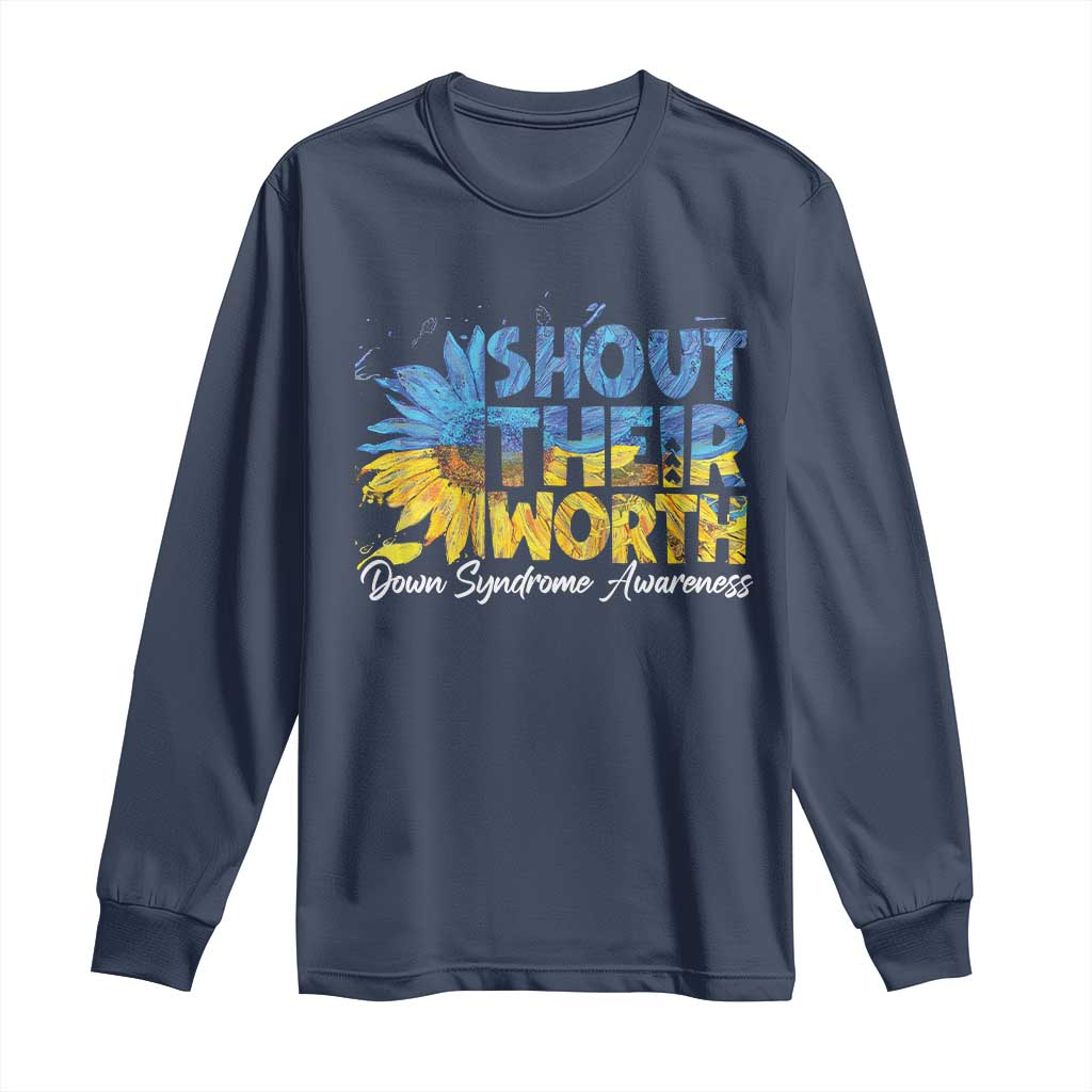 Down Syndrome Awareness Sunflower Long Sleeve Shirt Shout Their Worth