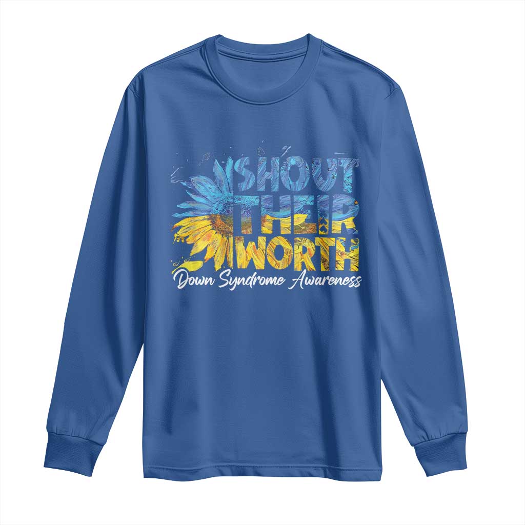 Down Syndrome Awareness Sunflower Long Sleeve Shirt Shout Their Worth