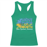 Down Syndrome Awareness Sunflower Racerback Tank Top Shout Their Worth