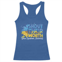 Down Syndrome Awareness Sunflower Racerback Tank Top Shout Their Worth