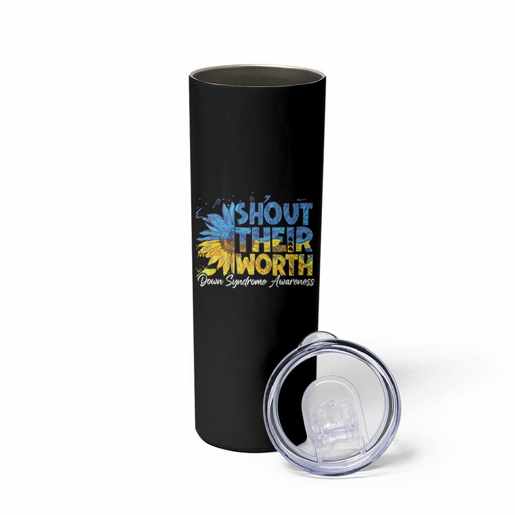 Down Syndrome Awareness Sunflower Skinny Tumbler Shout Their Worth