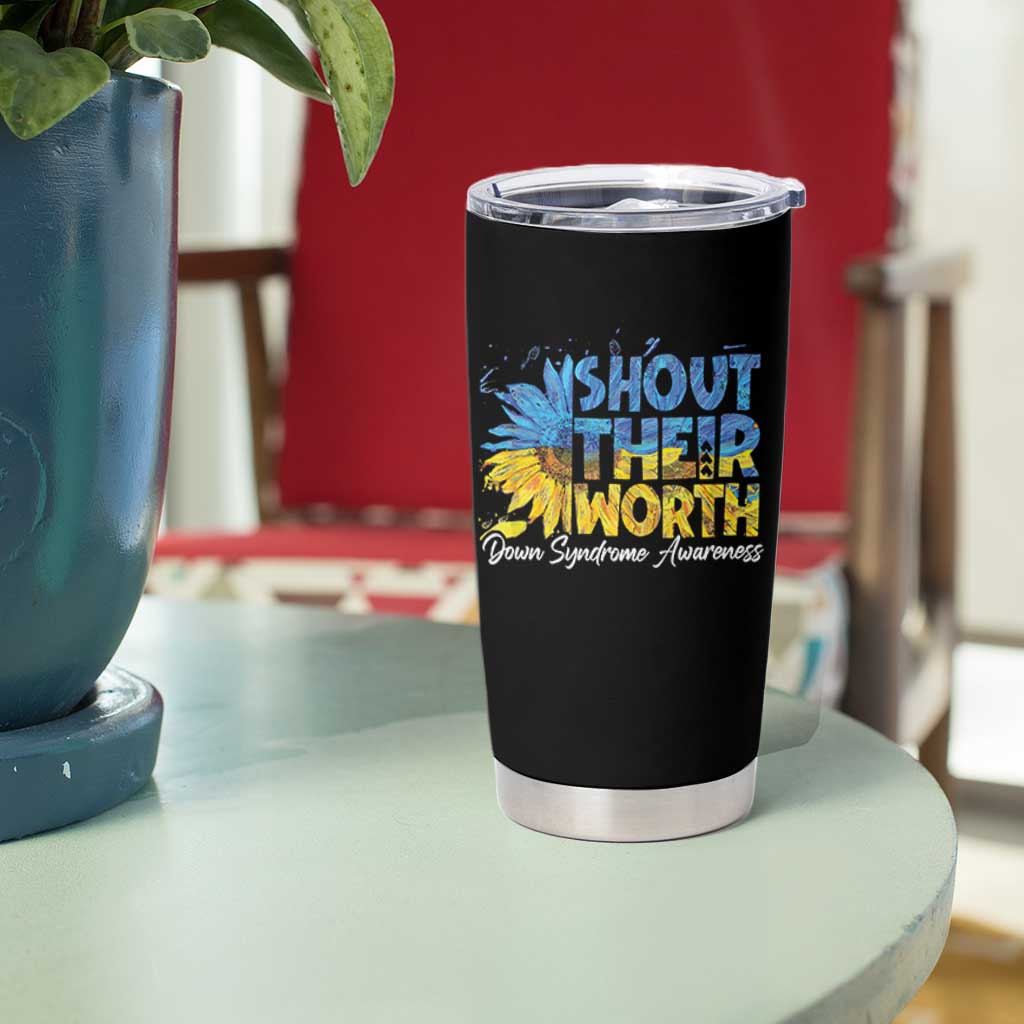 Down Syndrome Awareness Sunflower Tumbler Cup Shout Their Worth