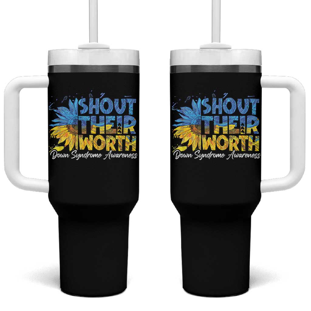 Down Syndrome Awareness Sunflower Tumbler With Handle Shout Their Worth
