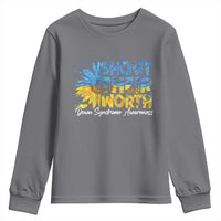 Down Syndrome Awareness Sunflower Youth Sweatshirt Shout Their Worth