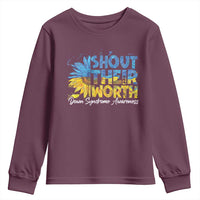Down Syndrome Awareness Sunflower Youth Sweatshirt Shout Their Worth
