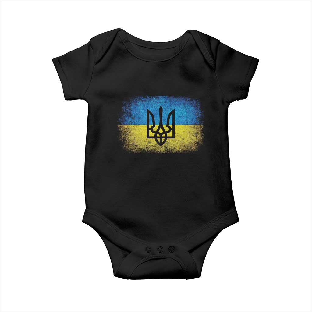 Vintage Ukraine Ukrainian Flag Baby Onesie Ukrainians Gifts