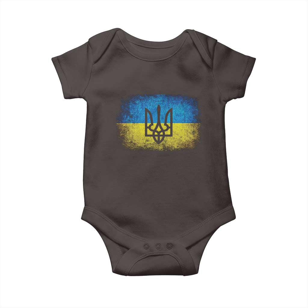 Vintage Ukraine Ukrainian Flag Baby Onesie Ukrainians Gifts
