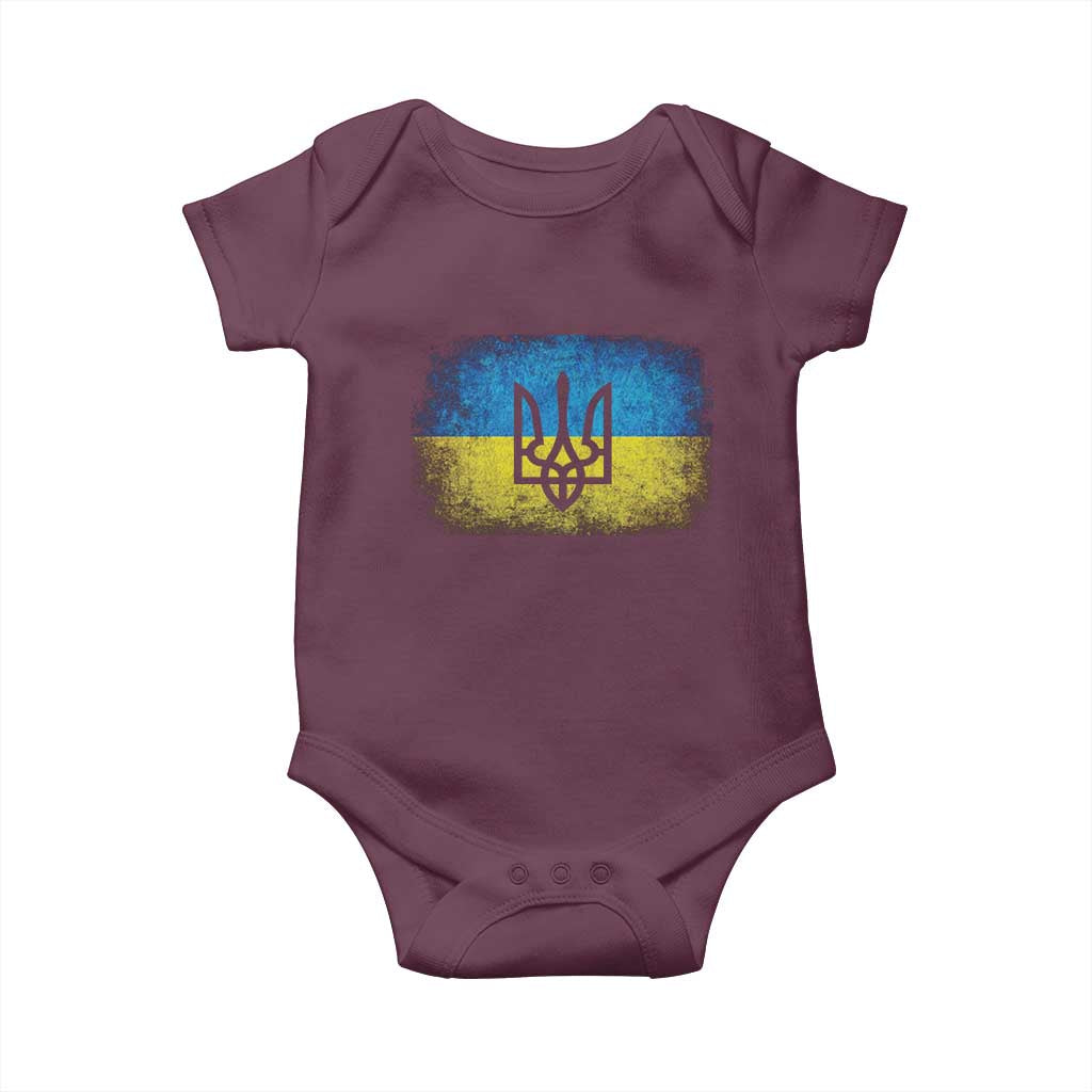 Vintage Ukraine Ukrainian Flag Baby Onesie Ukrainians Gifts