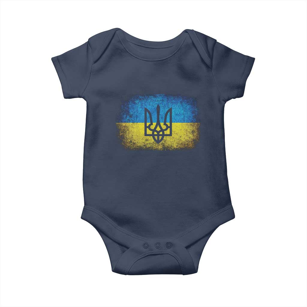 Vintage Ukraine Ukrainian Flag Baby Onesie Ukrainians Gifts