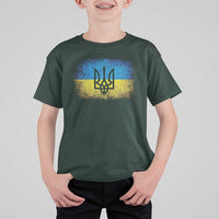 Vintage Ukraine Ukrainian Flag T Shirt For Kid Ukrainians Gifts