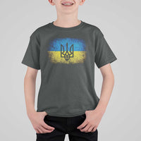 Vintage Ukraine Ukrainian Flag T Shirt For Kid Ukrainians Gifts