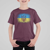 Vintage Ukraine Ukrainian Flag T Shirt For Kid Ukrainians Gifts