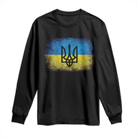 Vintage Ukraine Ukrainian Flag Long Sleeve Shirt Ukrainians Gifts