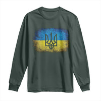 Vintage Ukraine Ukrainian Flag Long Sleeve Shirt Ukrainians Gifts