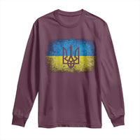 Vintage Ukraine Ukrainian Flag Long Sleeve Shirt Ukrainians Gifts