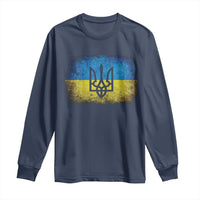 Vintage Ukraine Ukrainian Flag Long Sleeve Shirt Ukrainians Gifts