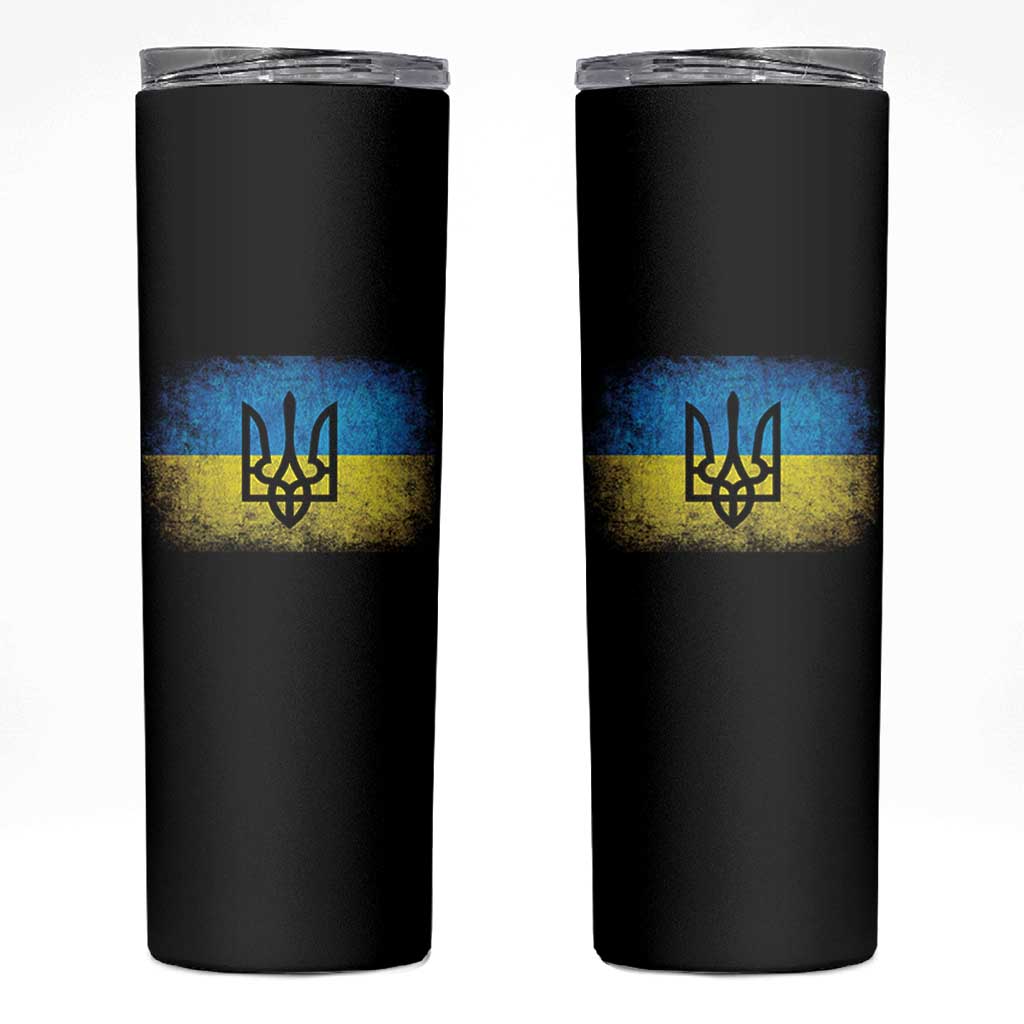 Vintage Ukraine Ukrainian Flag Skinny Tumbler Ukrainians Gifts