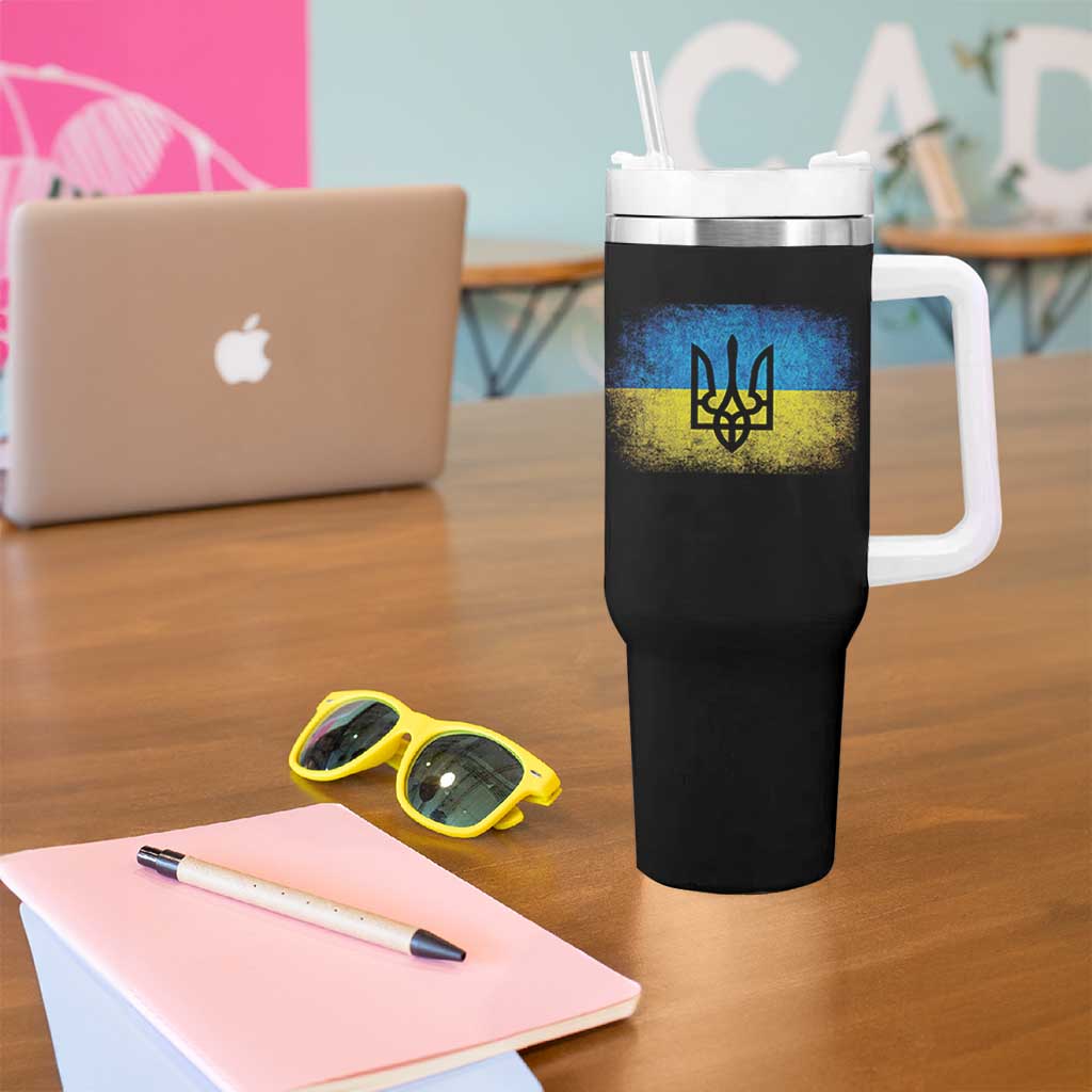 Vintage Ukraine Ukrainian Flag Tumbler With Handle Ukrainians Gifts