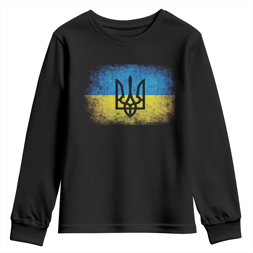 Vintage Ukraine Ukrainian Flag Youth Sweatshirt Ukrainians Gifts