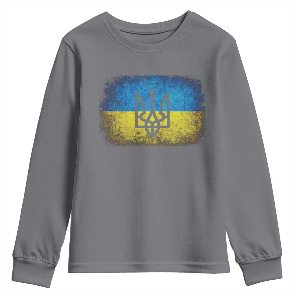 Vintage Ukraine Ukrainian Flag Youth Sweatshirt Ukrainians Gifts