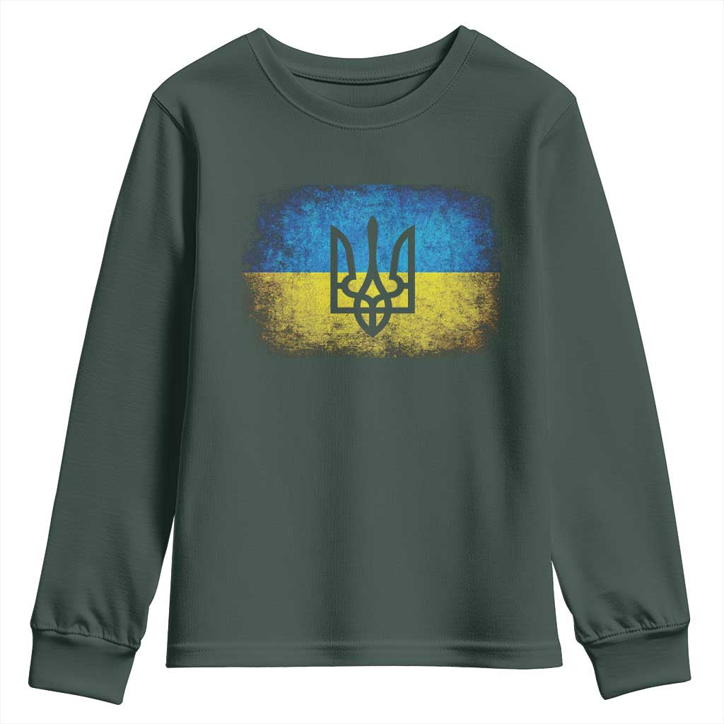 Vintage Ukraine Ukrainian Flag Youth Sweatshirt Ukrainians Gifts
