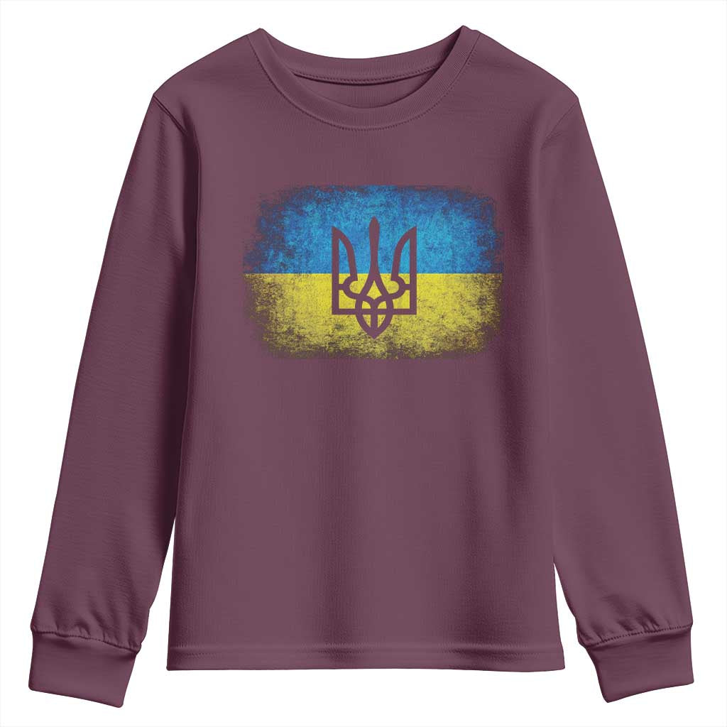 Vintage Ukraine Ukrainian Flag Youth Sweatshirt Ukrainians Gifts