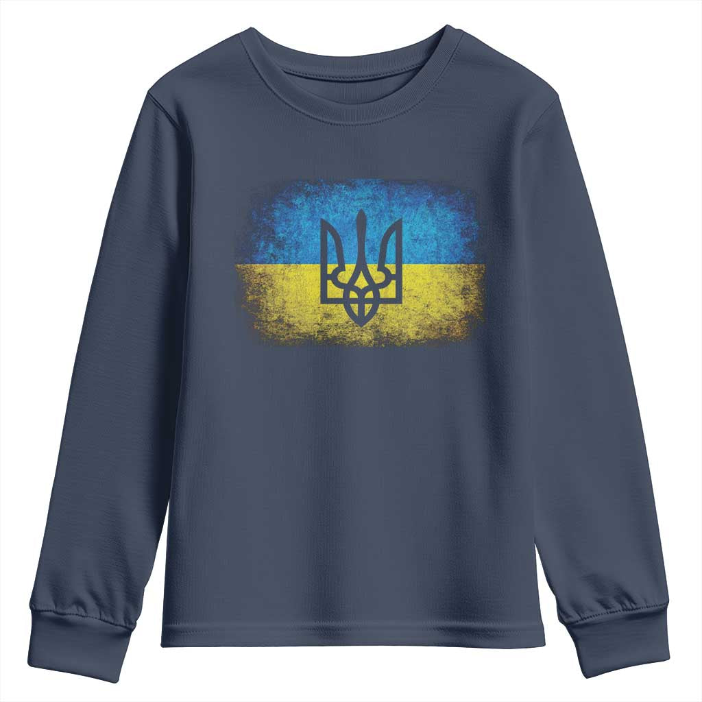Vintage Ukraine Ukrainian Flag Youth Sweatshirt Ukrainians Gifts