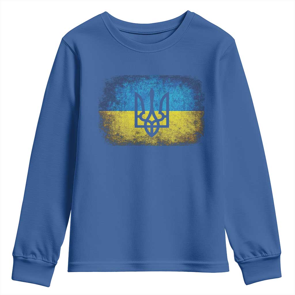 Vintage Ukraine Ukrainian Flag Youth Sweatshirt Ukrainians Gifts