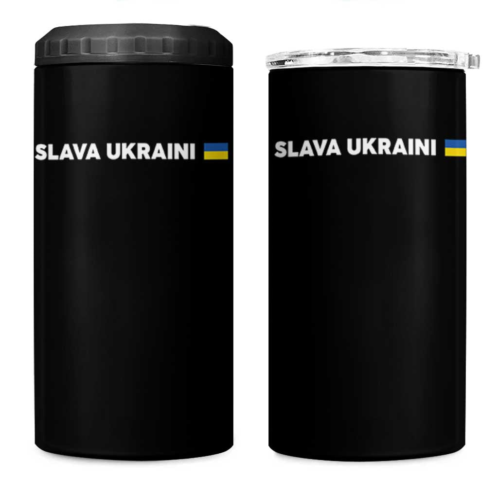 Slava Ukraini Ukraine Flag 4 in 1 Can Cooler Tumbler Ukrainian Pride
