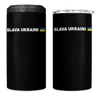 Slava Ukraini Ukraine Flag 4 in 1 Can Cooler Tumbler Ukrainian Pride
