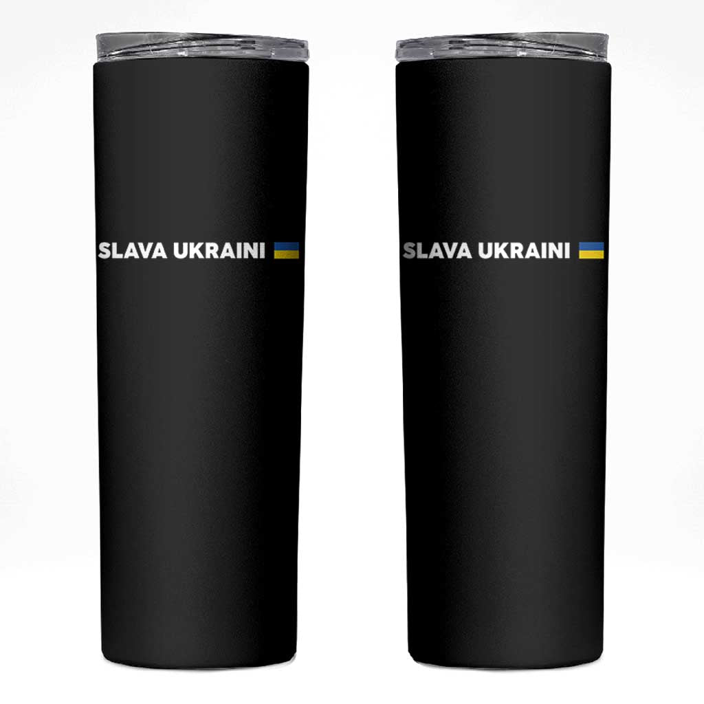 Slava Ukraini Ukraine Flag Skinny Tumbler Ukrainian Pride