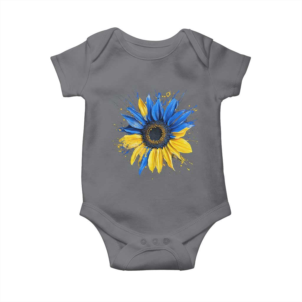Sunflower Ukraine Flag Baby Onesie Patriot Patriotic Ukraine Ukrainian National Flag