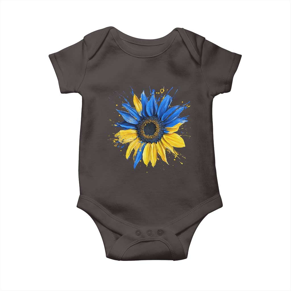 Sunflower Ukraine Flag Baby Onesie Patriot Patriotic Ukraine Ukrainian National Flag
