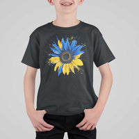 Sunflower Ukraine Flag T Shirt For Kid Patriot Patriotic Ukraine Ukrainian National Flag