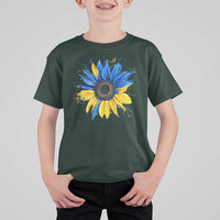 Sunflower Ukraine Flag T Shirt For Kid Patriot Patriotic Ukraine Ukrainian National Flag